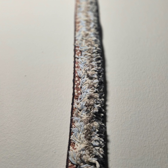 Anthropologie Boho Whimsy Frilly Chunky Yarn Tweed 100% Cotton Canvas Bag Strap - Picture 1 of 7